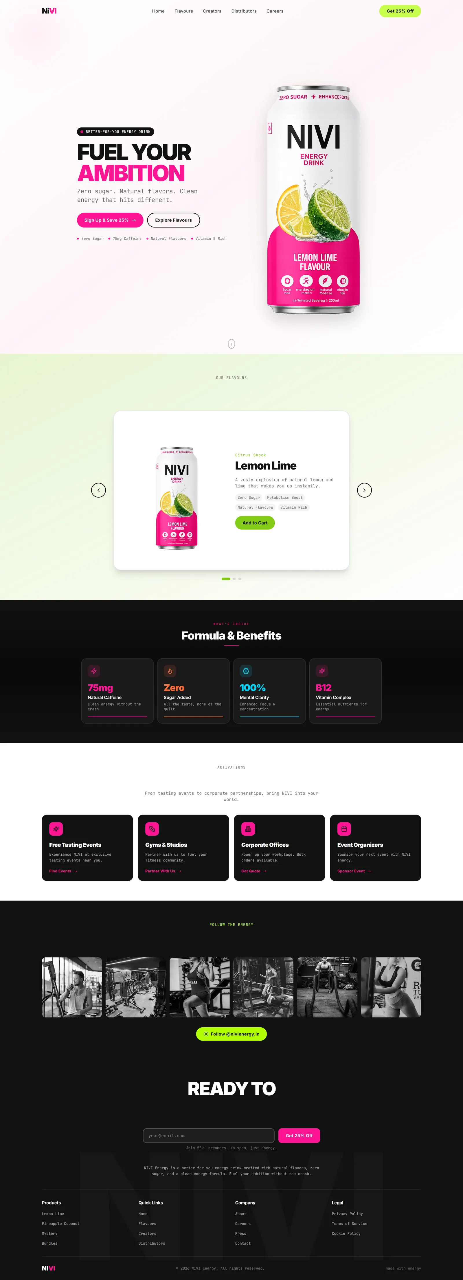 NIVI Energy Drink full website preview